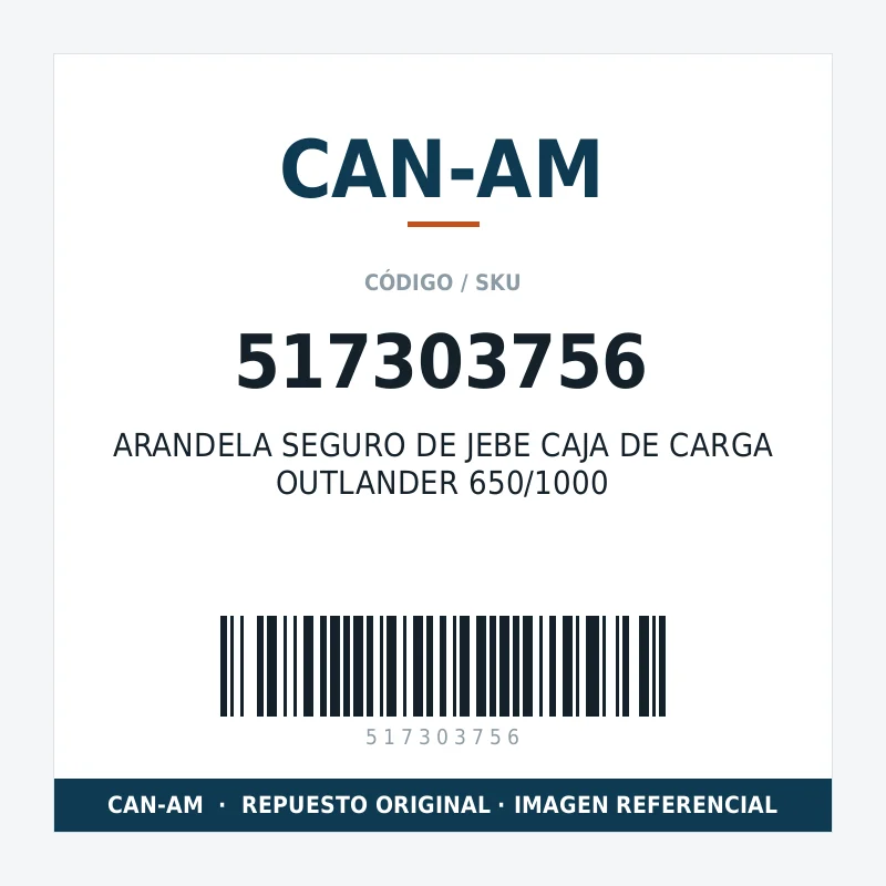 ARANDELA SEGURO DE JEBE CAJA DE CARGA OUTLANDER 650/1000 CAN-AM 517303756