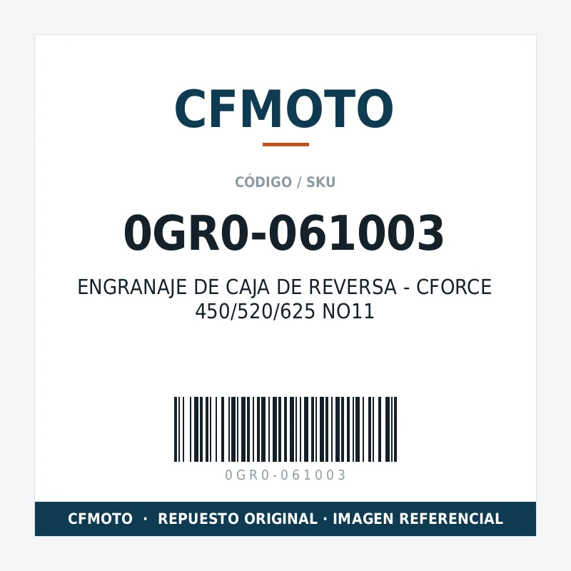 ENGRANAJE DE CAJA DE REVERSA - CFORCE 450/520/625 NO11 CFMOTO 0GR0-061003