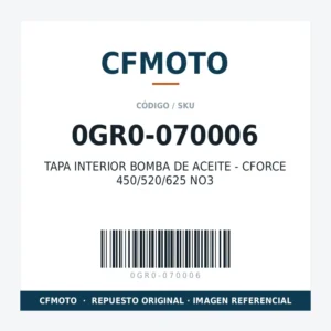 TAPA INTERIOR BOMBA DE ACEITE - CFORCE 450/520/625 NO3 CFMOTO 0GR0-070006