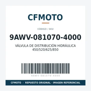 VÁLVULA DE DISTRIBUCIÓN HIDRÁULICA 450/520/625/850 CFMOTO 9AWV-081070-4000