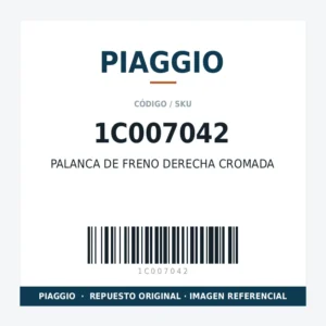 PALANCA DE FRENO DERECHA CROMADA PIAGGIO 1C007042