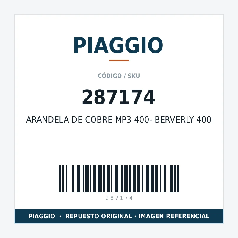 ARANDELA DE COBRE MP3 400- BERVERLY 400 PIAGGIO 287174