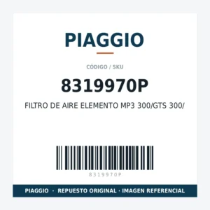 FILTRO DE AIRE ELEMENTO MP3 300/GTS 300/ PIAGGIO 8319970P