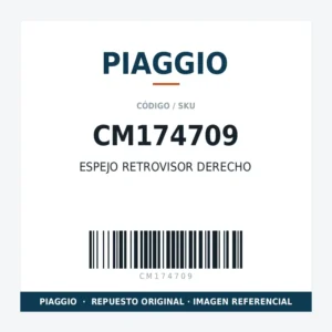ESPEJO RETROVISOR DERECHO PIAGGIO CM174709