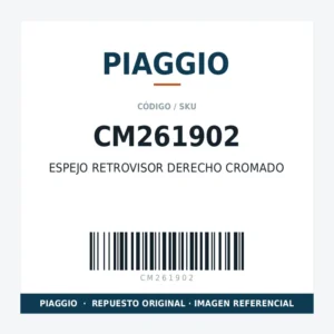 ESPEJO RETROVISOR DERECHO CROMADO PIAGGIO CM261902