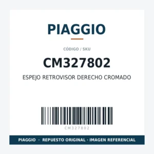 ESPEJO RETROVISOR DERECHO CROMADO PIAGGIO CM327802