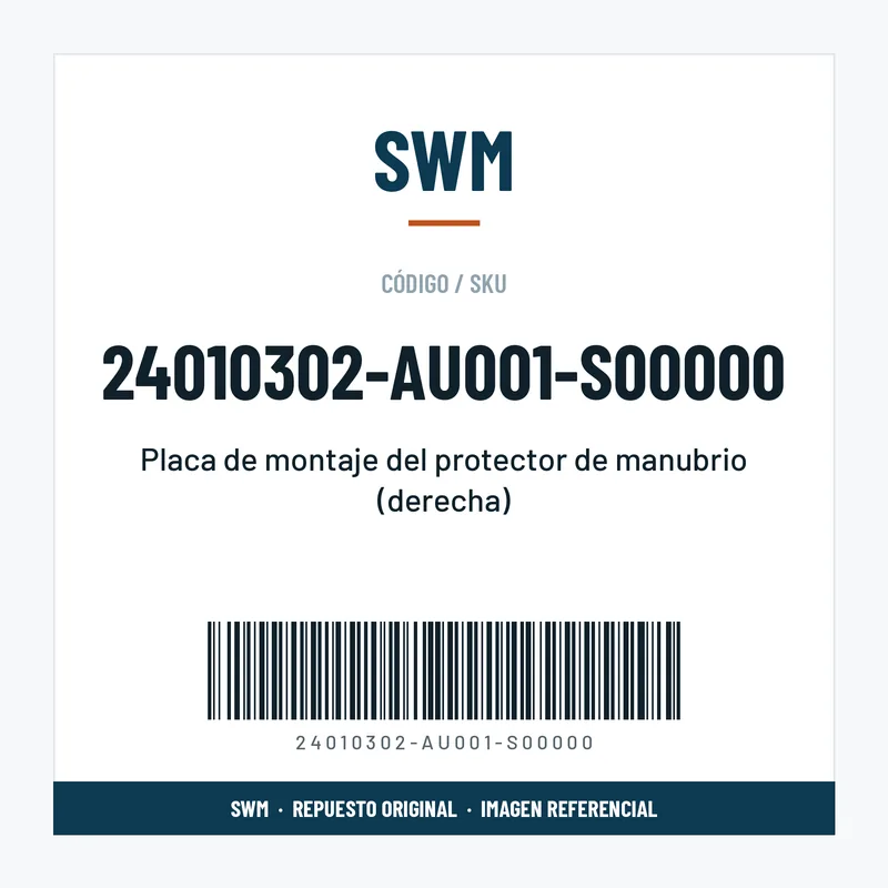 Placa de montaje del protector de manubrio (derecha) – SWM 24010302-AU001-S00000